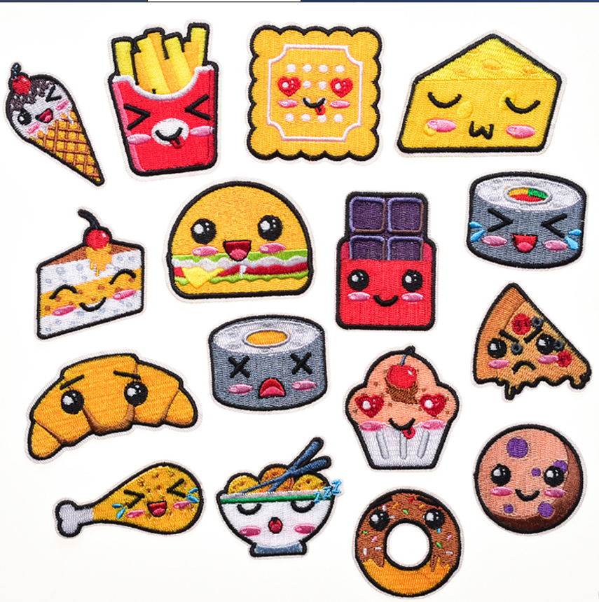 Phone Accessories Pictures - 10 Stück Lebensmittel-Stickerei-Patches, bestickte Kleidung, Hut,