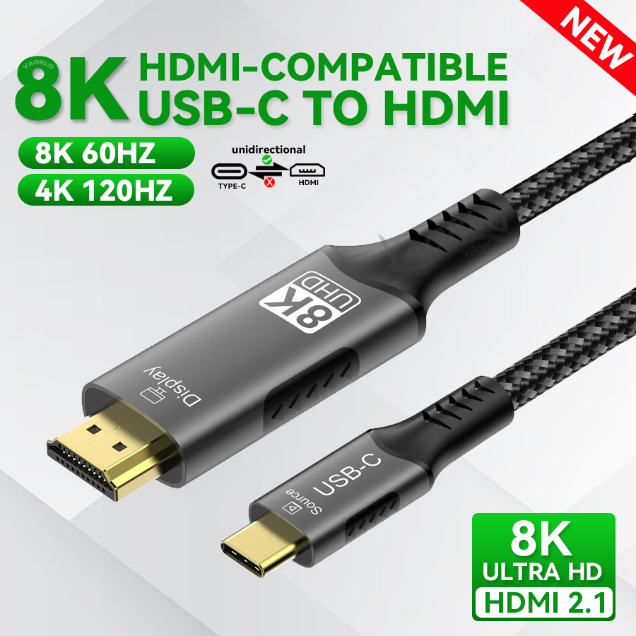 Hdmi Phone Adapter - Typ-C zu HDMI-Kompatibles HDTV-Kabel 8K@60Hz 4K@120Hz