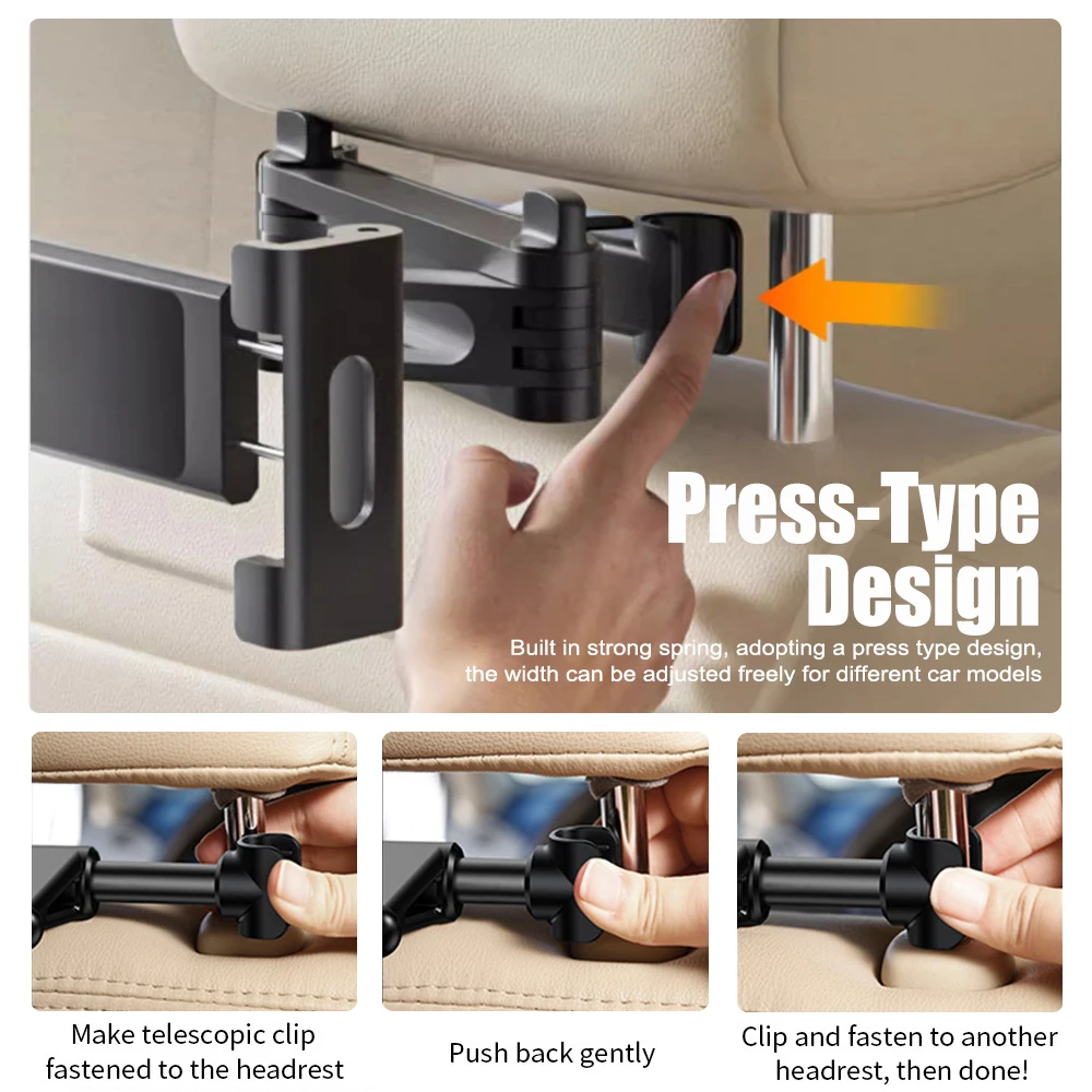 Phone Accessories Baby - Faltbare Auto-Handyhalterung Rücksitz-Tablet-Halterung für Kinder 360-Grad-Kopfstützen-Tablet-Halterung