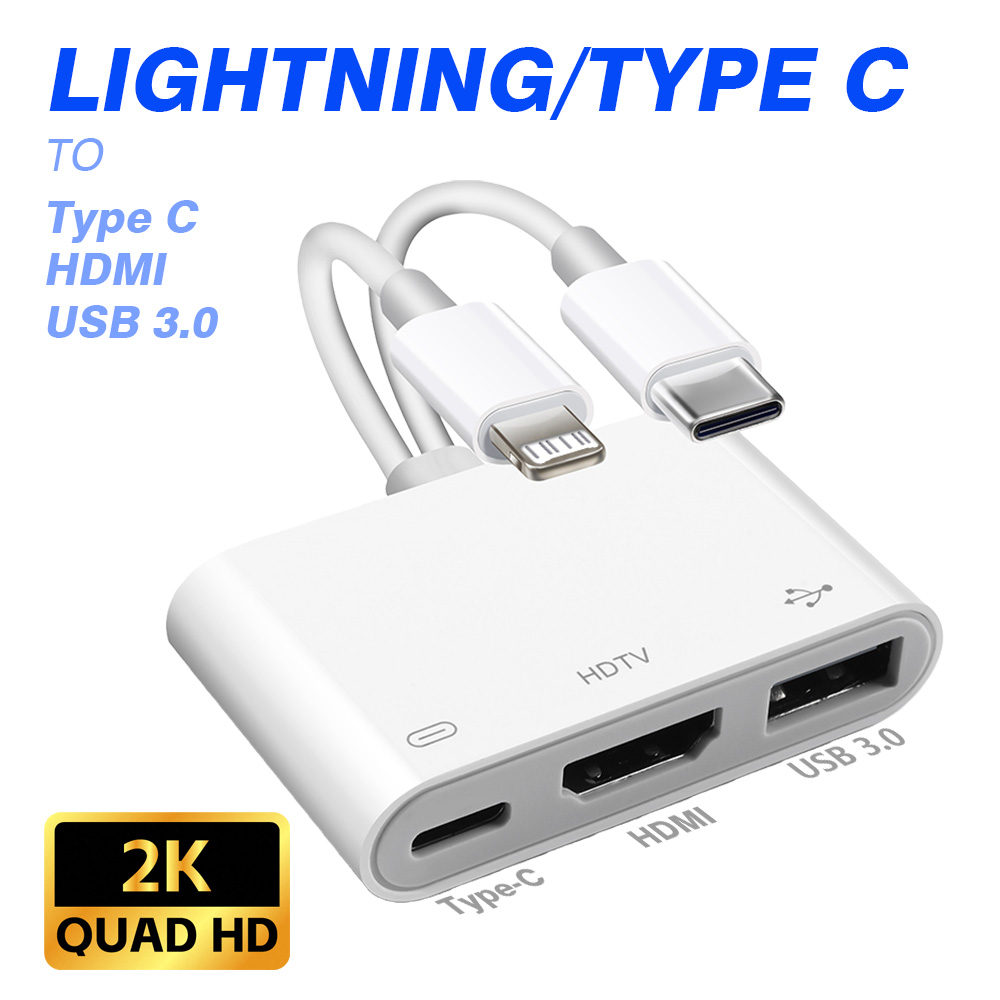 Hdmi Phone Adapter - Lightning/Type-C zu HDMI Adapter für iPhone