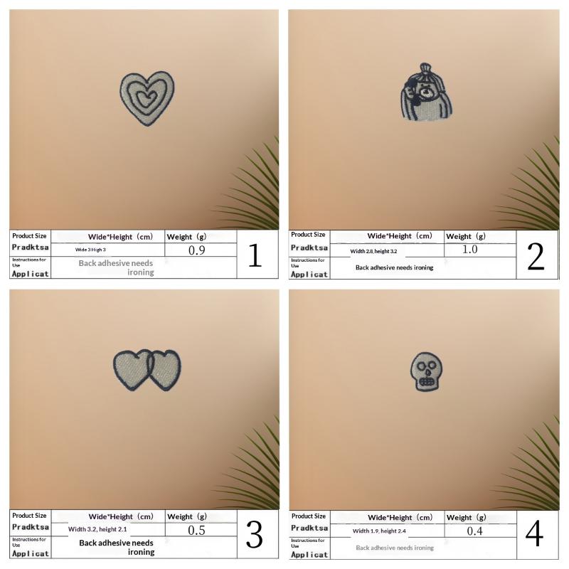 Phone Accessories Diy - 1 Set Herz-Katzen-Totenkopf-Vögel Bestickte Aufnäher für