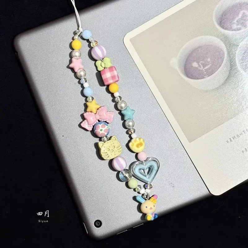 Phone Accessories Diy - Cartoon Usahana Bunte Perlen-Handyanhänger Studenten-Rucksack Reißverschluss-Schlüsselanhänger