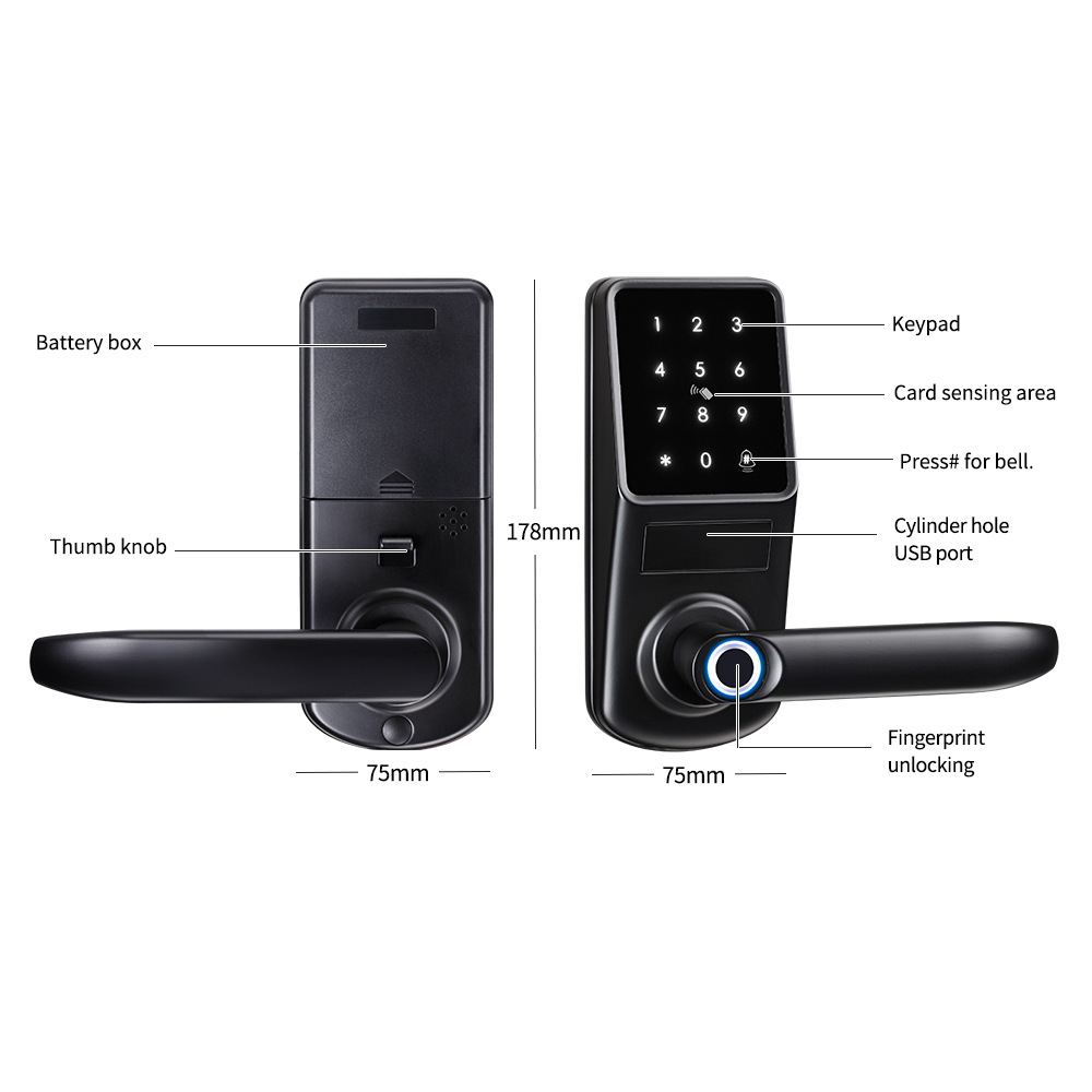 Phone Accessories App - Elektronisches Türschloss für Anfänger, silberfarben, mit