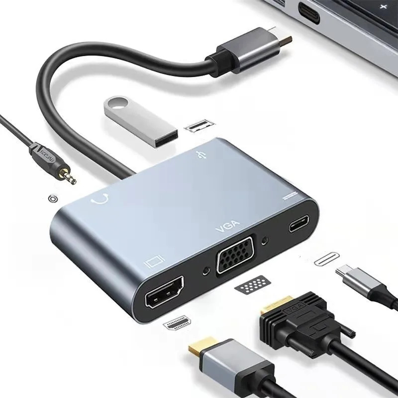 Hdmi Phone Adapter - USB C Hub Multiport Adapter, 5-in-1
