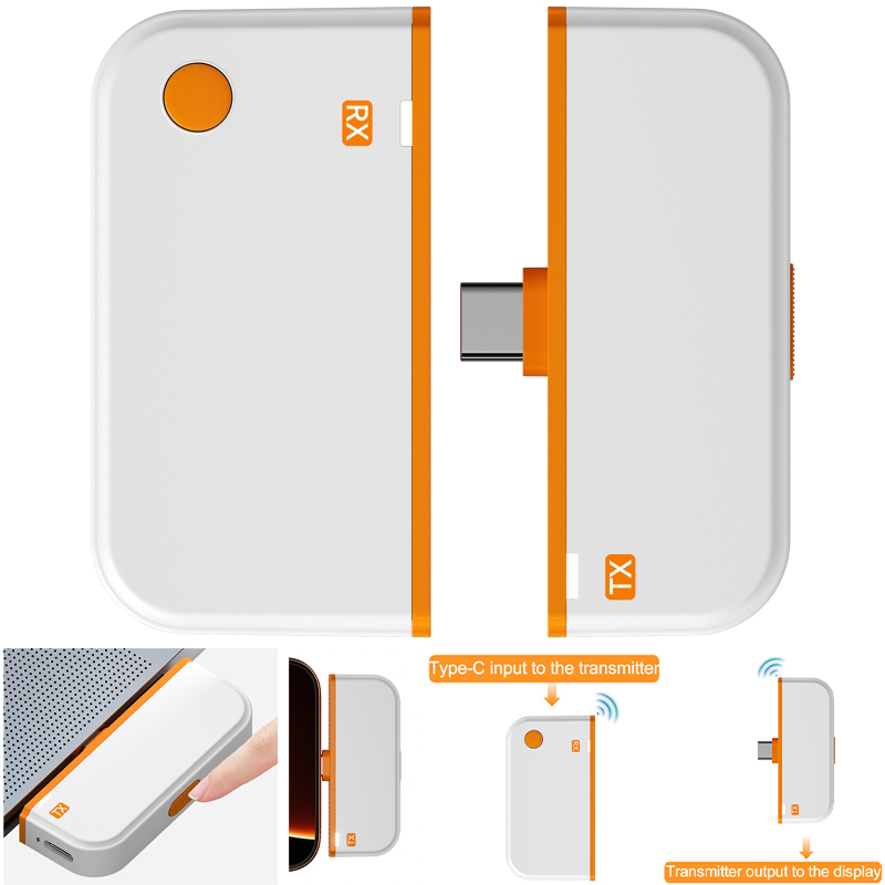 Hdmi Phone Adapter - Kabelloser 50M Typ-C Port HDMI Audio-Video-Sender-Empfänger-Extender-Adapter