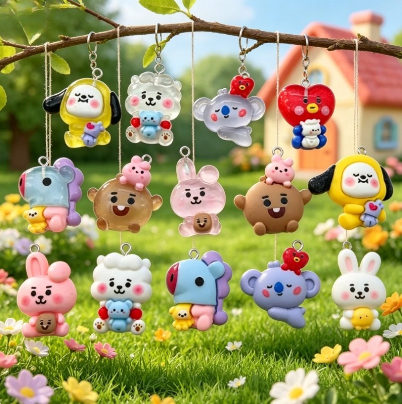 7 Stück BT21 Harz-Cartoon-Anhä – Phone Accessories Diy Bewertung und Preis